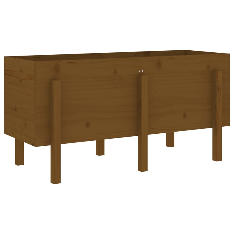 vidaXL mézbarna tömör fenyőfa kerti magaságyás 121 x 50 x 57 cm