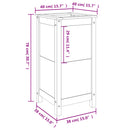 vidaXL fehér tömör fenyő kerti növénytartó 40x40x78 cm