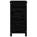 vidaXL fekete tömör fenyő kerti növénytartó 40x40x78 cm