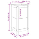 vidaXL fekete tömör fenyő kerti növénytartó 40x40x78 cm