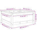 vidaXL szürke tömör fenyő kerti növénytartó 82,5x82,5x39 cm