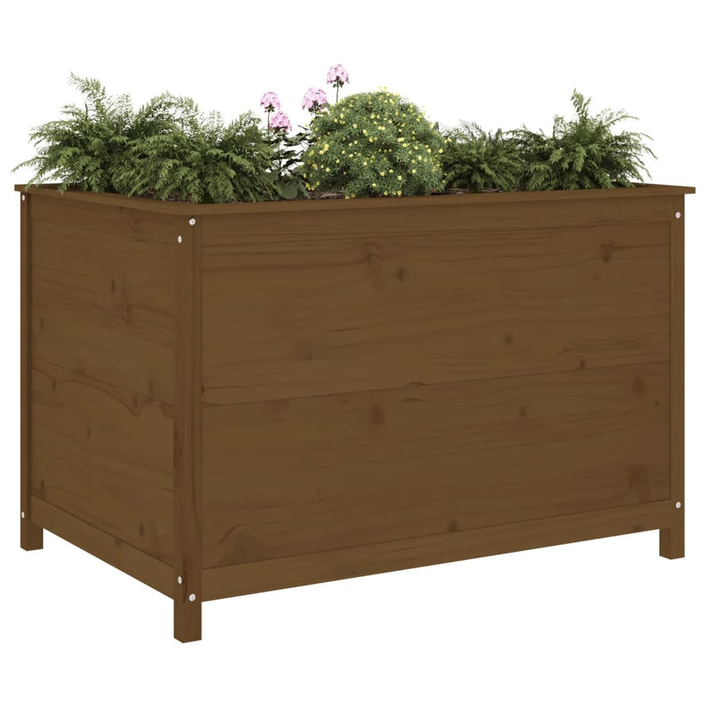 vidaXL mézbarna tömör fenyőfa kerti magaságyás 119,5 x 82,5 x 78 cm