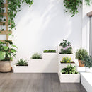 vidaXL fehér 4 szintes tömör fenyőfa kerti virágtartó 80,5x79x36 cm