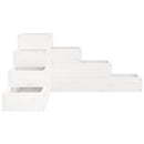 vidaXL fehér 4 szintes tömör fenyőfa kerti virágtartó 80,5x79x36 cm