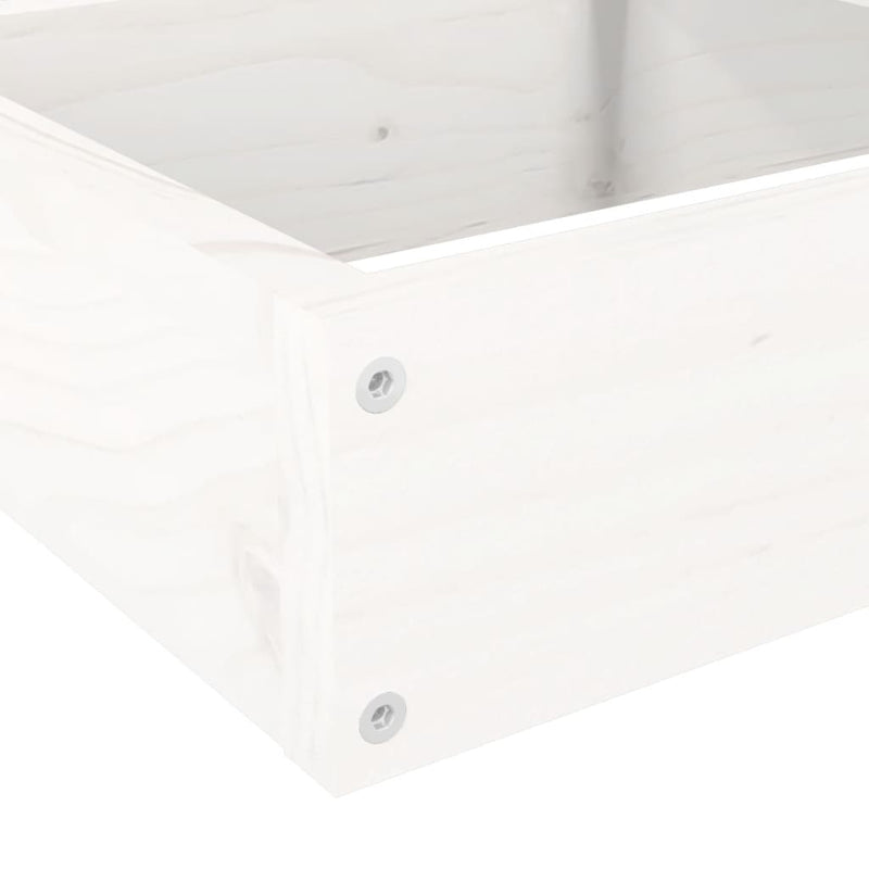 vidaXL fehér 4 szintes tömör fenyőfa kerti virágtartó 106x104,5x36 cm