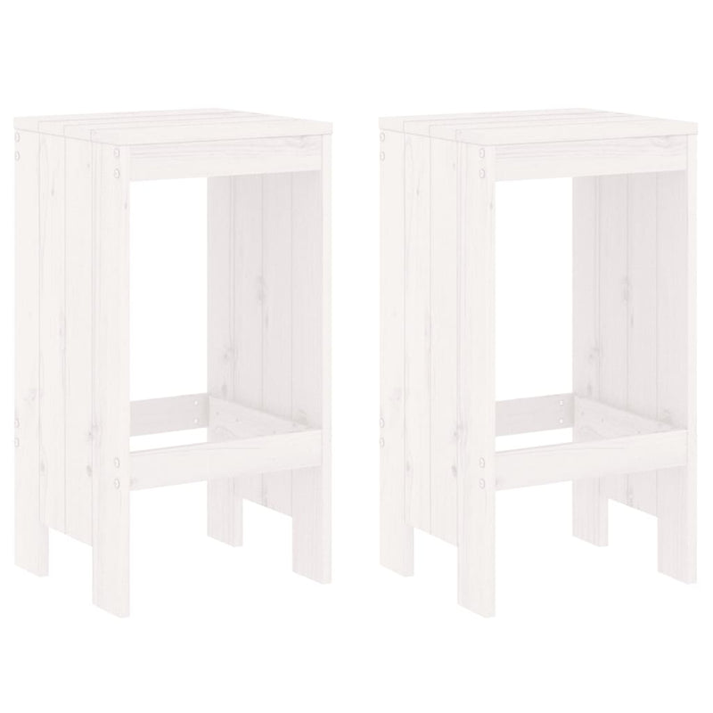 vidaXL 2 db fehér tömör fenyőfa bárszék 40x36x75 cm