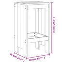 vidaXL 2 db fekete tömör fenyőfa bárszék 40x36x75 cm