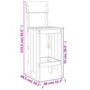 vidaXL 2 db szürke tömör fenyőfa ülőke 40x48,5x115,5 cm