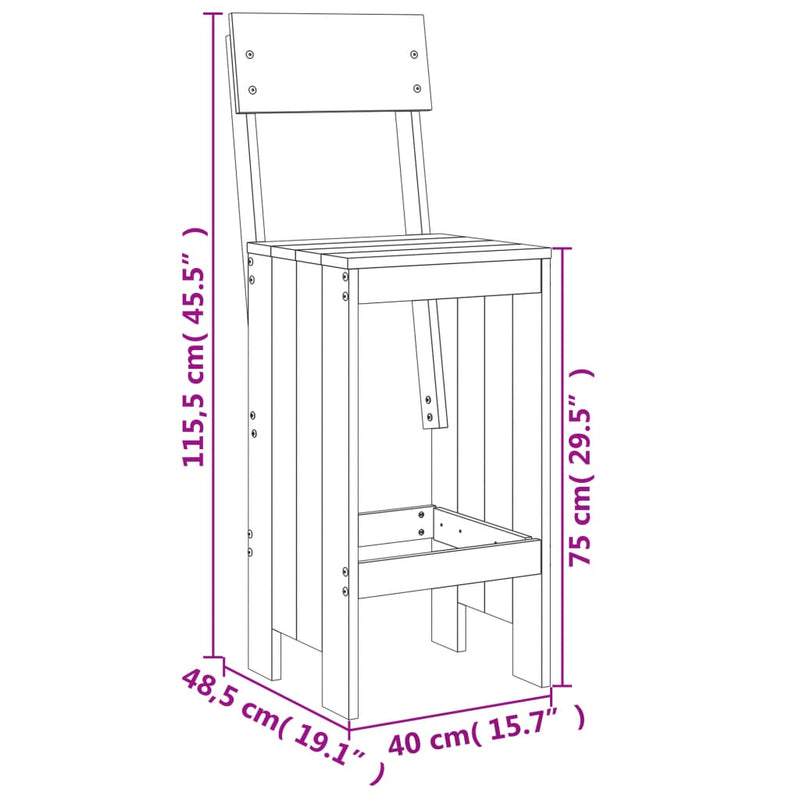vidaXL 2 db mézbarna tömör fenyőfa ülőke 40x48,5x115,5 cm