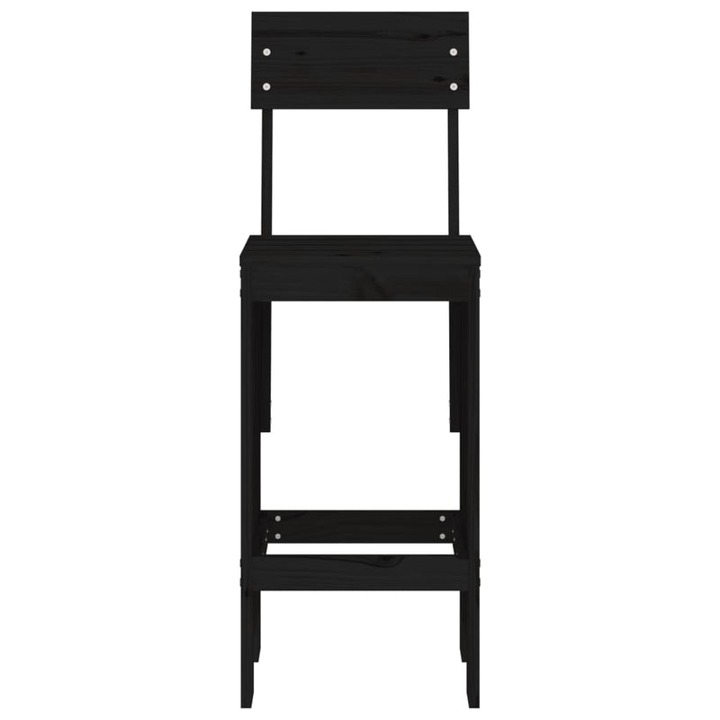 vidaXL 2 db fekete tömör fenyőfa ülőke 40x48,5x115,5 cm