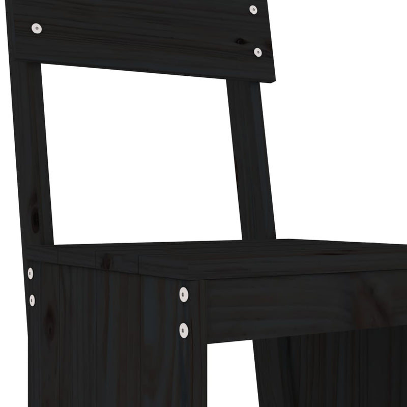 vidaXL 2 db fekete tömör fenyőfa ülőke 40x48,5x115,5 cm