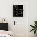 vidaXL fekete falra szerelhető tükrös ékszerszekrény 30x8,5x67 cm