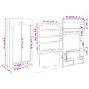 vidaXL fekete falra szerelhető tükrös ékszerszekrény 37,5x10x67 cm