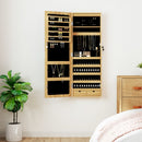 vidaXL falra szerelhető tükrös ékszerszekrény LED fényekkel