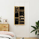 vidaXL falra szerelhető tükrös ékszerszekrény LED fényekkel