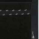 vidaXL fekete szabadon álló tükrös ékszerszekrény 42x38x152 cm