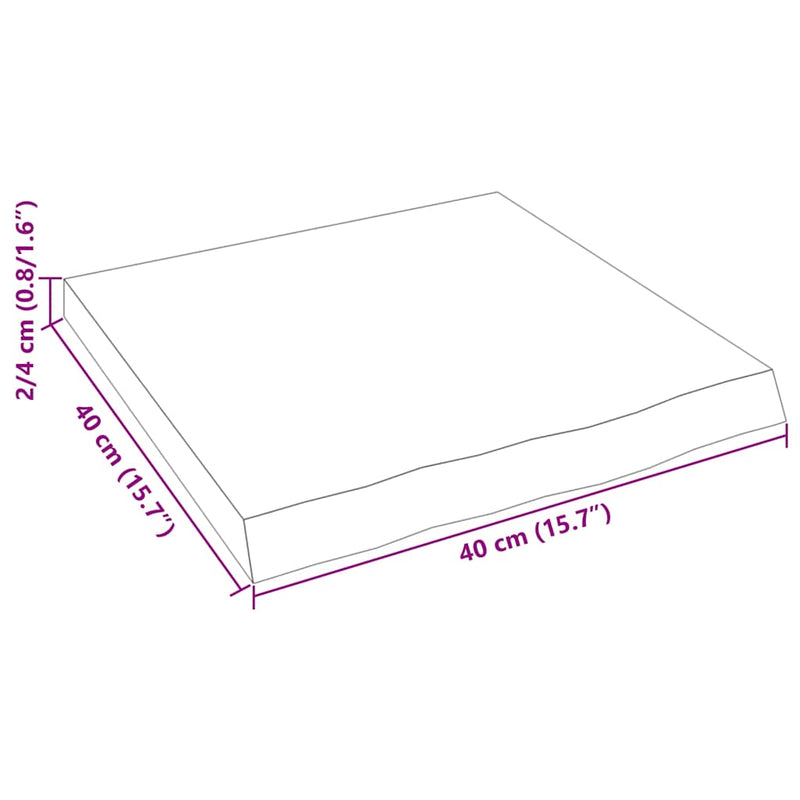 vidaXL kezeletlen tömör tölgyfa fali polc 40x40x(2-4) cm