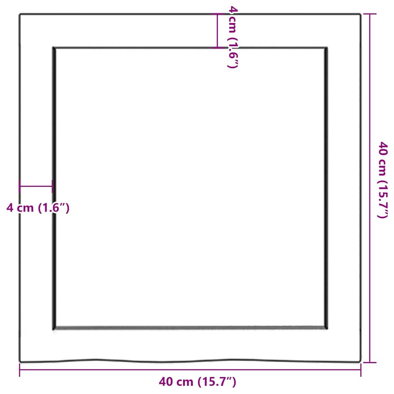 vidaXL kezeletlen tömör tölgyfa fali polc 40x40x(2-6) cm