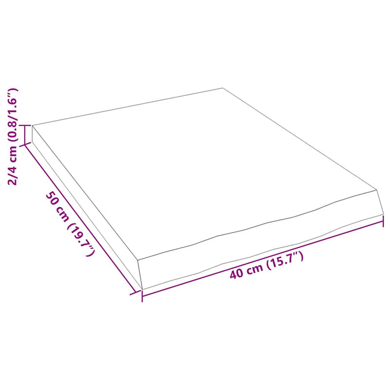 vidaXL kezeletlen tömör tölgyfa fali polc 40x50x(2-4) cm