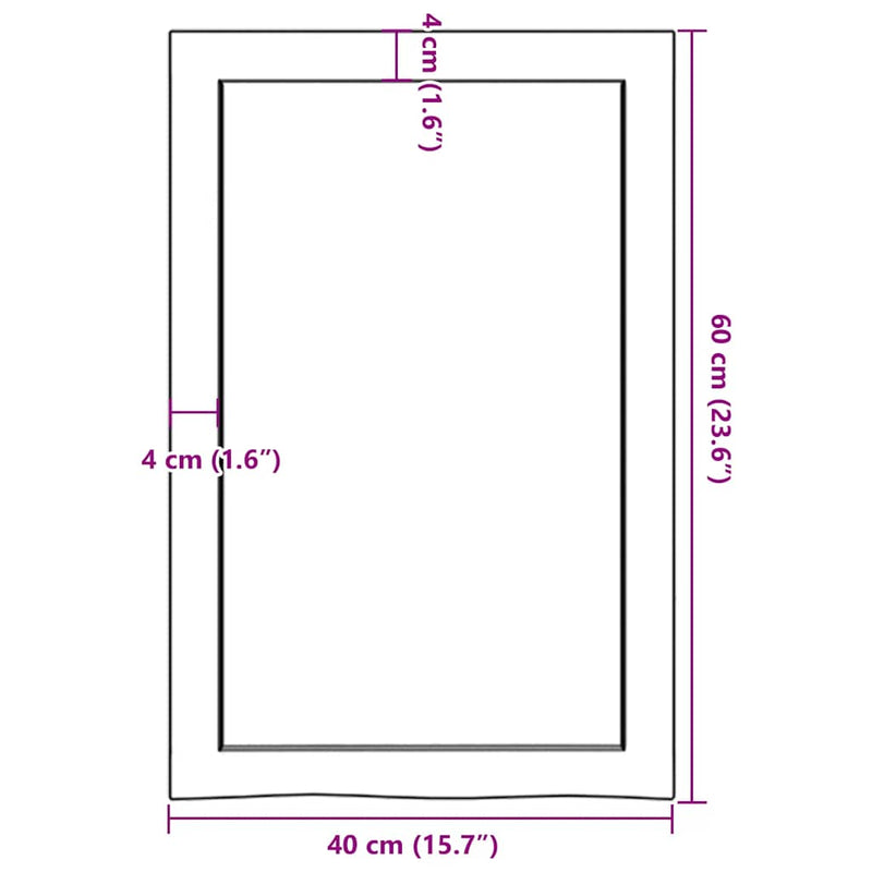 vidaXL kezeletlen tömör tölgyfa fali polc 40x60x(2-4) cm