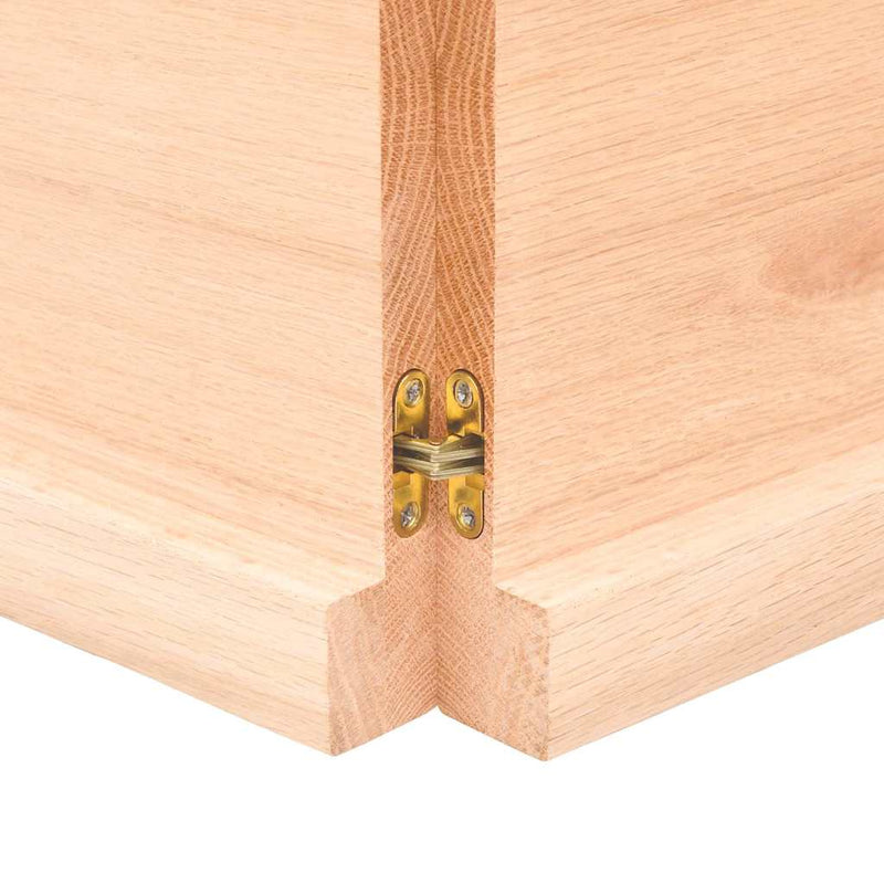 vidaXL kezeletlen tömör tölgyfa fali polc 140x60x(2-4) cm