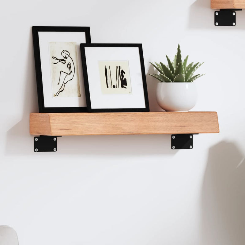 vidaXL világosbarna kezelt tömör tölgyfa fali polc 40x10x6 cm