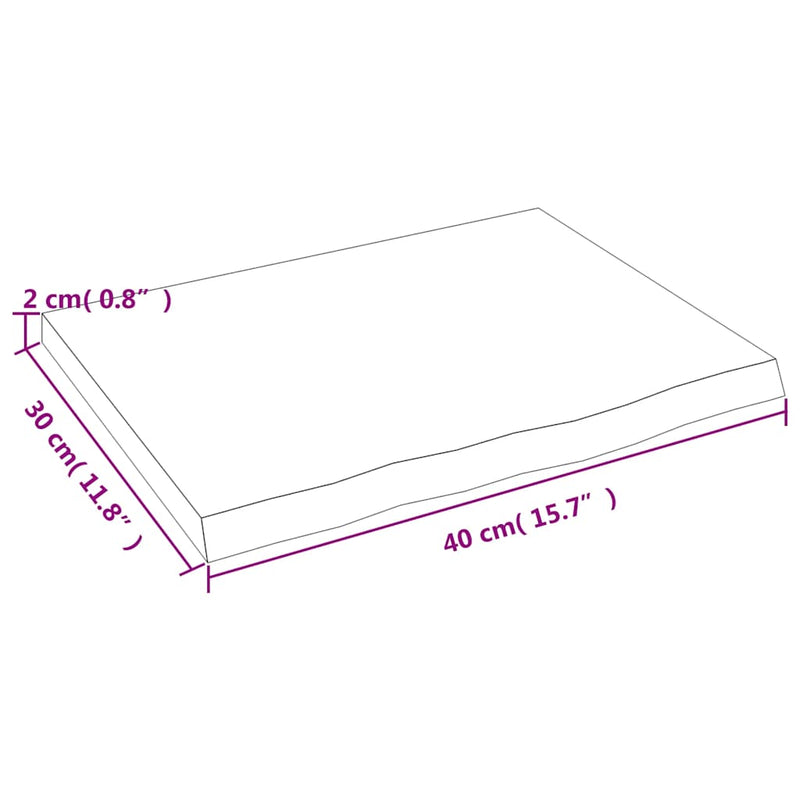 vidaXL világosbarna kezelt tömör tölgyfa fali polc 40x30x2 cm