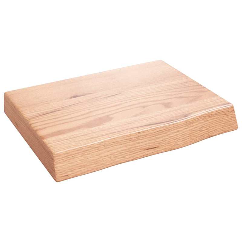 vidaXL világosbarna kezelt tömör tölgyfa fali polc 40x30x(2-6) cm