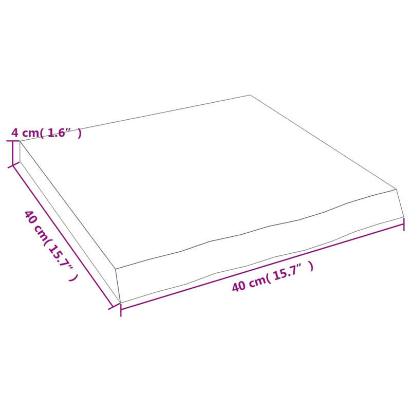 vidaXL világosbarna kezelt tömör tölgyfa fali polc 40x40x(2-4) cm