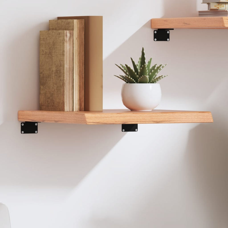vidaXL világosbarna kezelt tömör tölgyfa fali polc 40x40x(2-4) cm