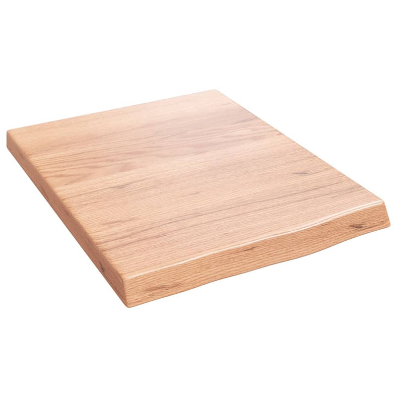 vidaXL világosbarna kezelt tömör tölgyfa fali polc 40x50x(2-4) cm