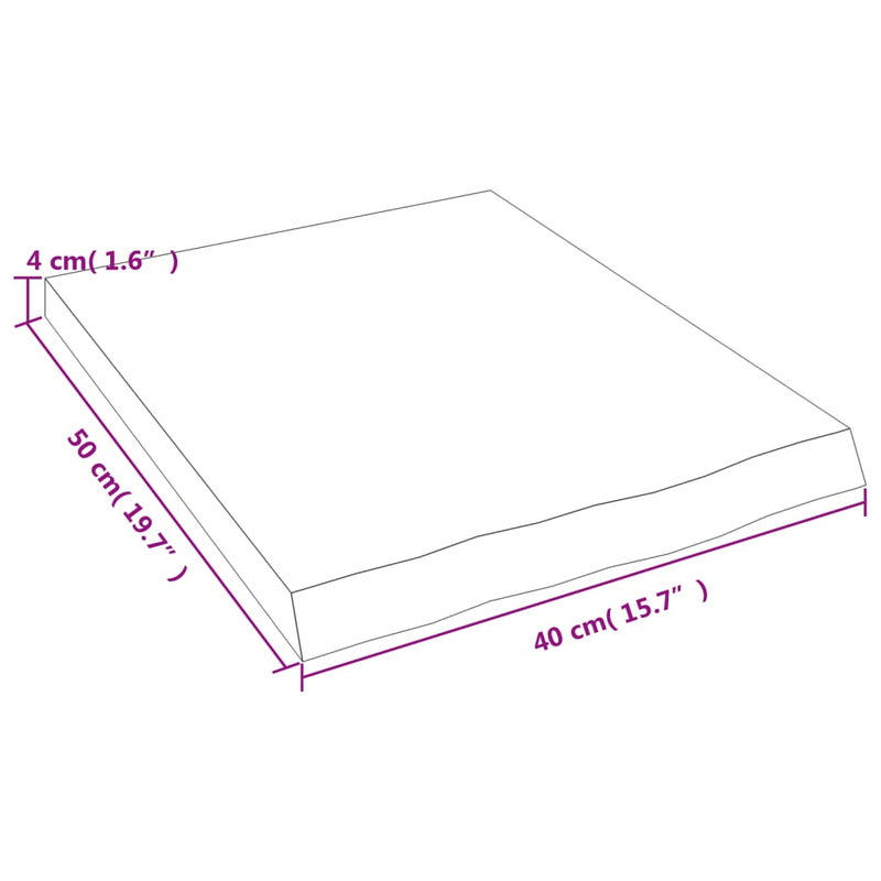 vidaXL világosbarna kezelt tömör tölgyfa fali polc 40x50x(2-4) cm