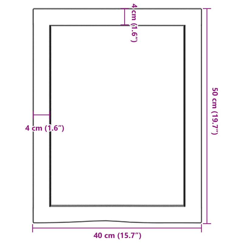 vidaXL világosbarna kezelt tömör tölgyfa fali polc 40x50x(2-4) cm