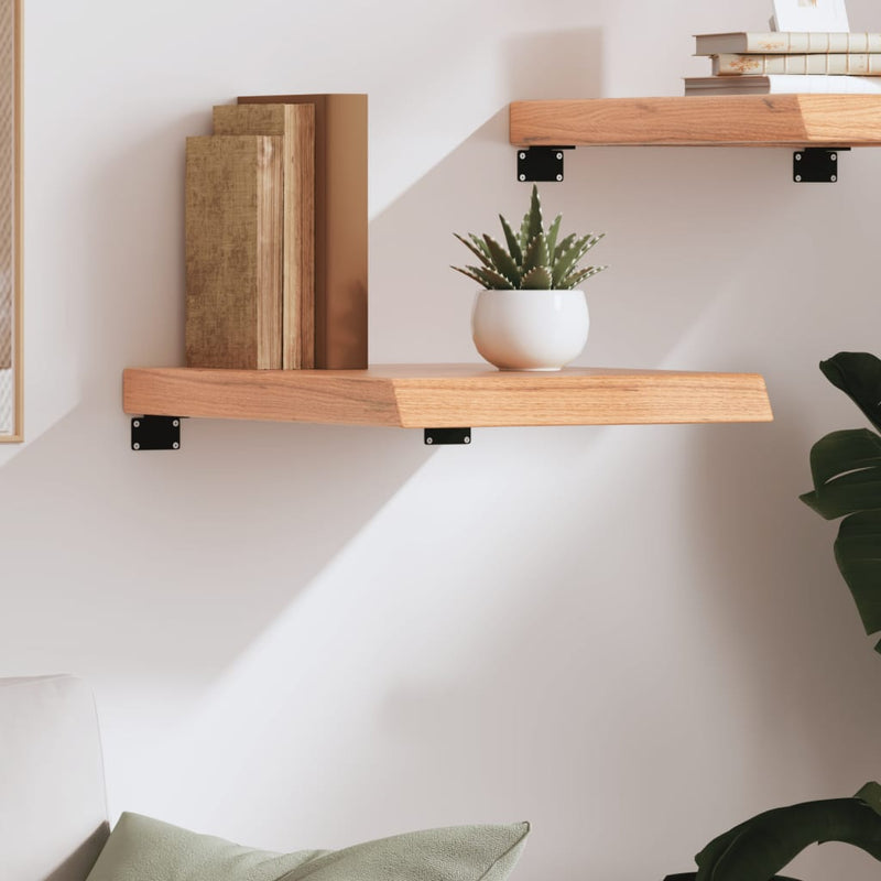 vidaXL világosbarna kezelt tömör tölgyfa fali polc 40x50x(2-6) cm