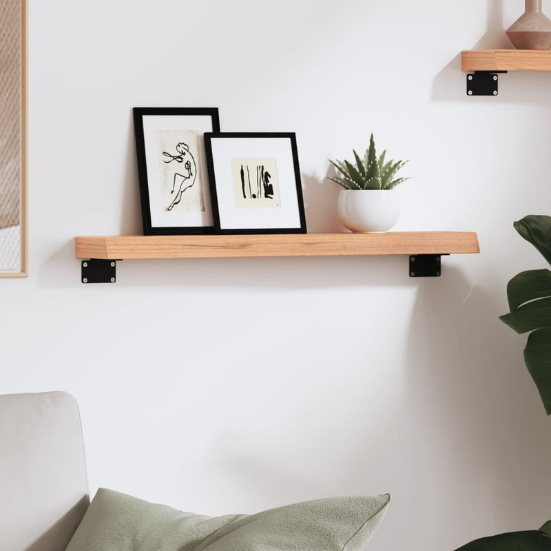 vidaXL világosbarna kezelt tömör tölgyfa fali polc 60x10x4 cm
