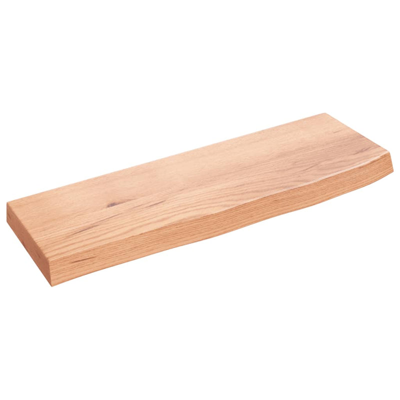 vidaXL világosbarna kezelt tömör tölgyfa fali polc 60x20x4 cm