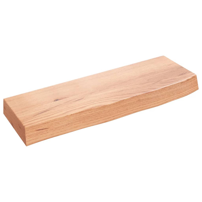 vidaXL világosbarna kezelt tömör tölgyfa fali polc 60x20x6 cm