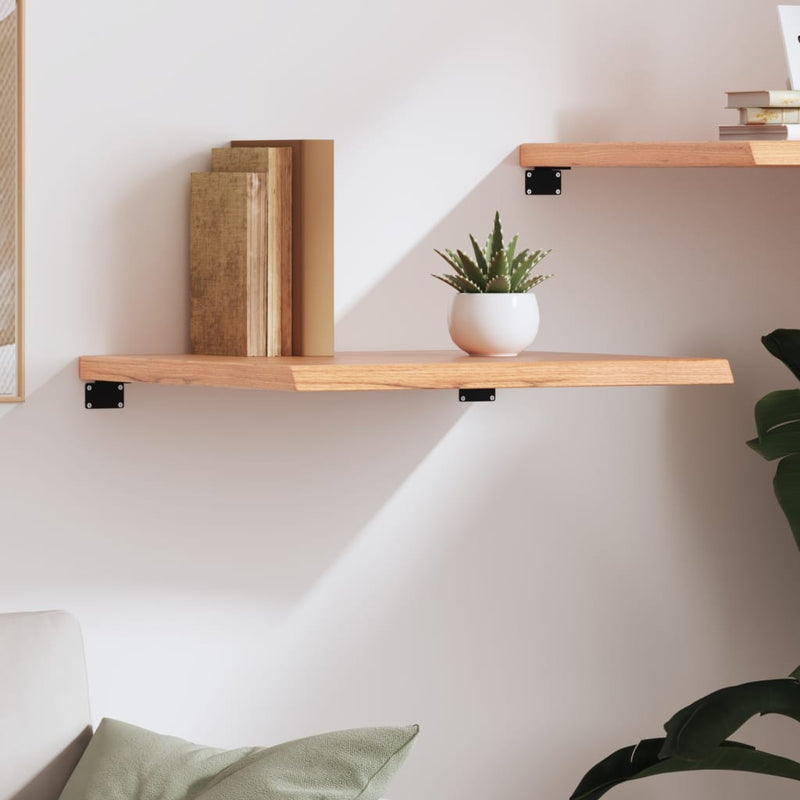 vidaXL világosbarna kezelt tömör tölgyfa fali polc 60x60x(2-4) cm