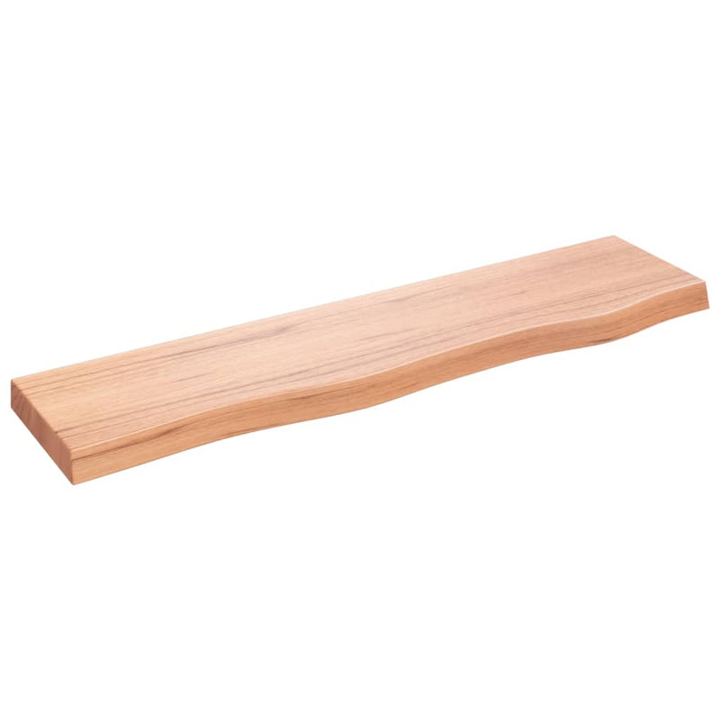vidaXL világosbarna kezelt tömör tölgyfa fali polc 80x20x4 cm