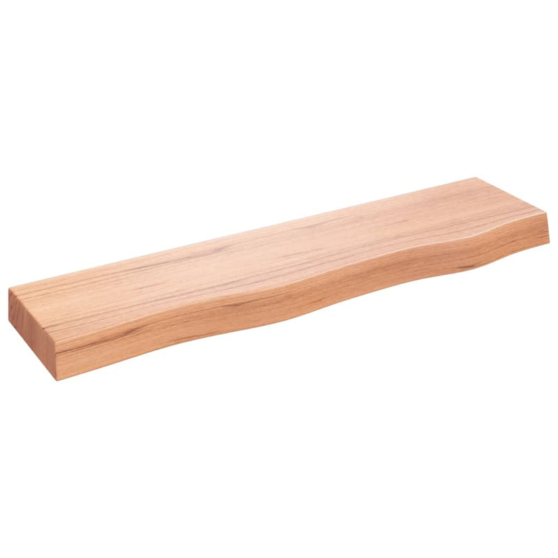 vidaXL világosbarna kezelt tömör tölgyfa fali polc 80x20x6 cm