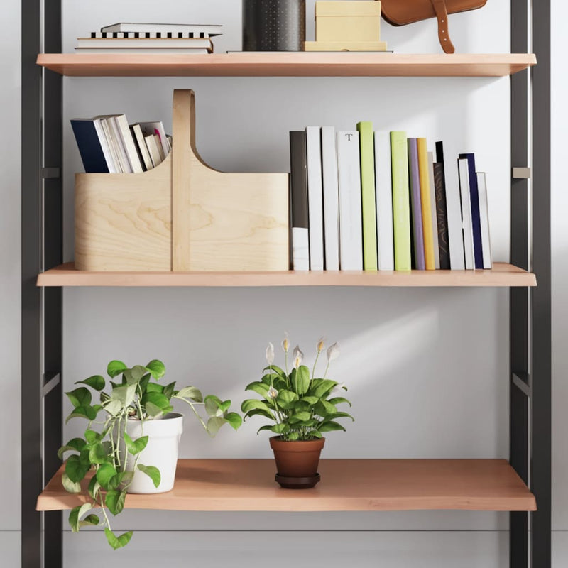 vidaXL világosbarna kezelt tömör tölgyfa fali polc 80x40x2 cm