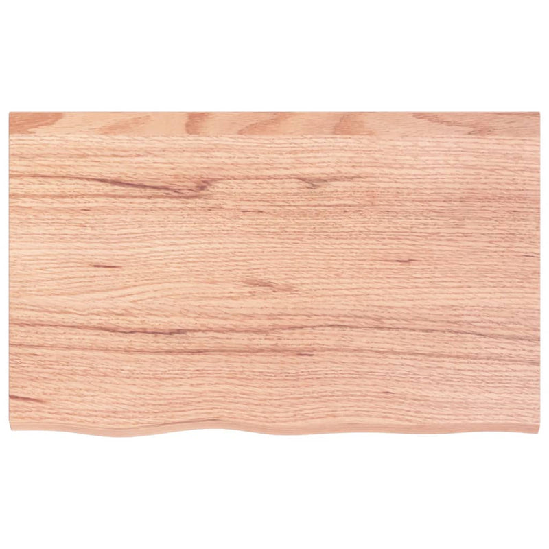 vidaXL világosbarna kezelt tömör tölgyfa fali polc 80x50x(2-4) cm