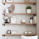 vidaXL világosbarna kezelt tömör tölgyfa fali polc 100x10x2 cm