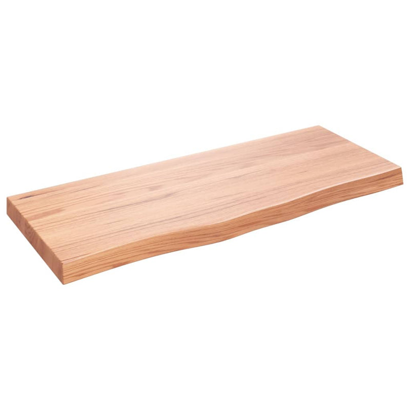 vidaXL világosbarna kezelt tömör tölgyfa fali polc 100x40x(2-6) cm