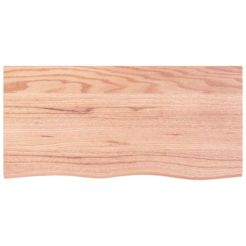 vidaXL világosbarna kezelt tömör tölgyfa fali polc 100x50x(2-4) cm