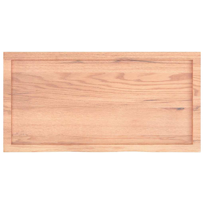 vidaXL világosbarna kezelt tömör tölgyfa fali polc 100x50x(2-4) cm