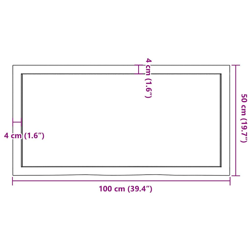 vidaXL világosbarna kezelt tömör tölgyfa fali polc 100x50x(2-4) cm