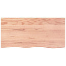 vidaXL világosbarna kezelt tömör tölgyfa fali polc 100x50x(2-6) cm