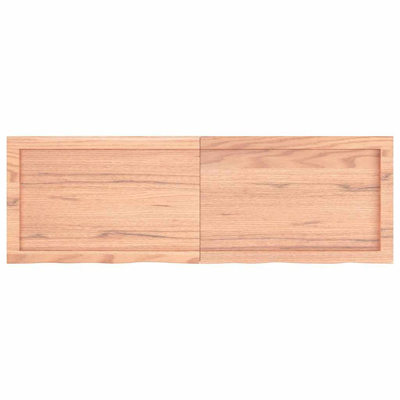 vidaXL világosbarna kezelt tömör tölgyfa fali polc 120 x 40 x (2-4) cm