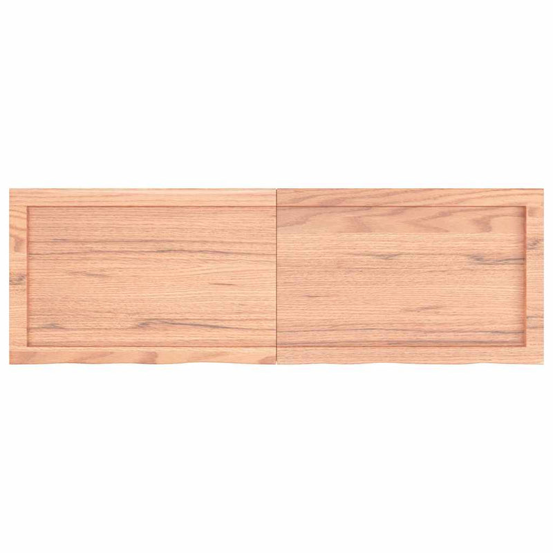 vidaXL világosbarna kezelt tömör tölgyfa fali polc 120 x 40 x (2-6) cm